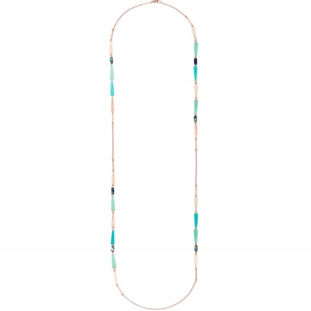 Aylin Rose Gold Long Necklace in Abalone Mix